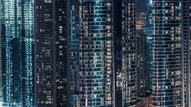 T/L ZI迪拜摩天大楼夜景视频素材