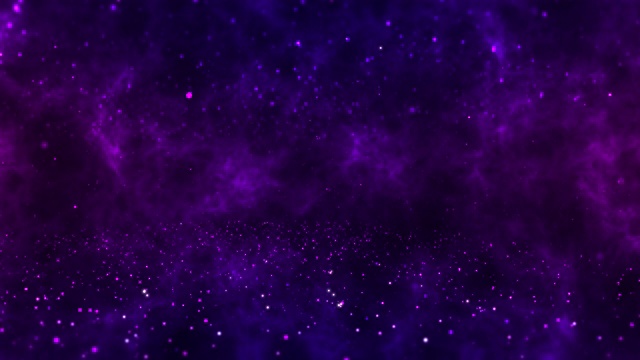 抽象的紫色霓虹背景与背光粒子飞行在太空4k动画视频素材