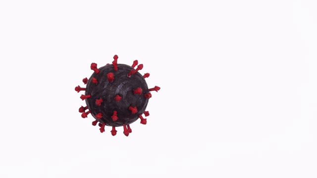 COVID-19冠状病毒细胞模型在白色上方旋转视频素材