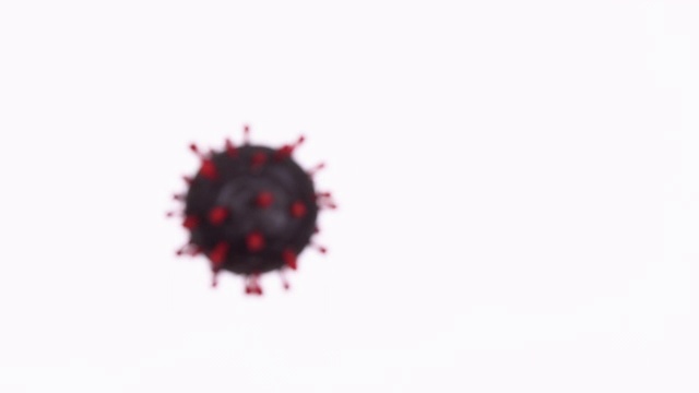 模糊COVID-19冠状病毒分子模型旋转视频素材