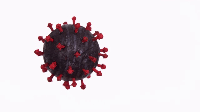 COVID-19冠状病毒分子在白色上方旋转视频素材