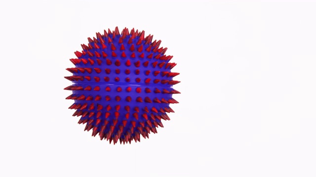 蓝色大冠状病毒细胞模型旋转视频素材
