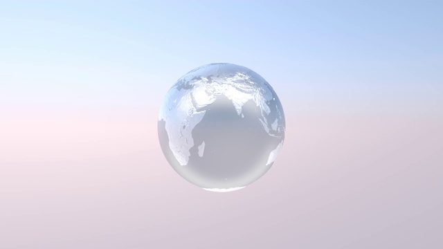 珍珠般的金属3D地球旋转环视频素材