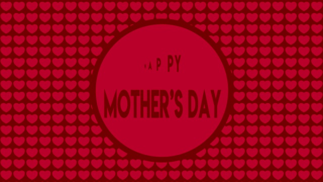 4K母亲节快乐动画-红色背景|可循环视频下载