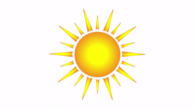 太阳矢量图形图标，简单的按钮动画，脉冲和旋转射线视频下载