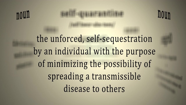 定义:Self-Quarantine视频素材