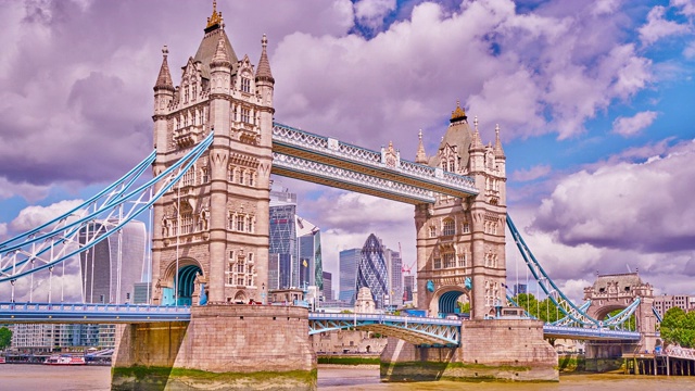 河上的塔桥。神奇的观点。童话。著名的地方,唯一的。旅游目的地。旅游业。英国伦敦视频素材
