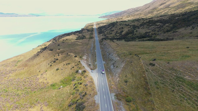 80号国道至库克湖和新西兰南阿尔卑斯山脉f1/3视频下载