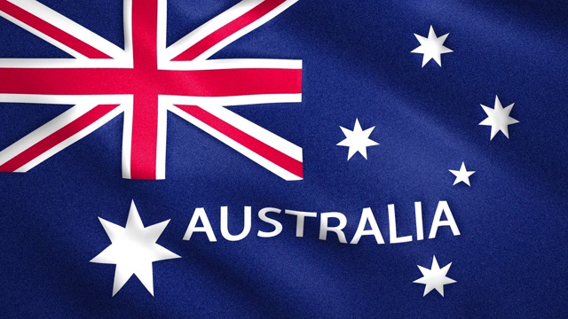 澳大利亚国旗在风中微微摆动视频下载