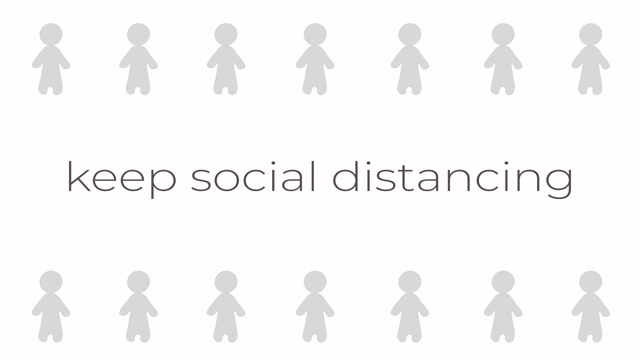 社会距离，在大流行期间保持社会距离。4k视频动画-预防冠状病毒。视频下载