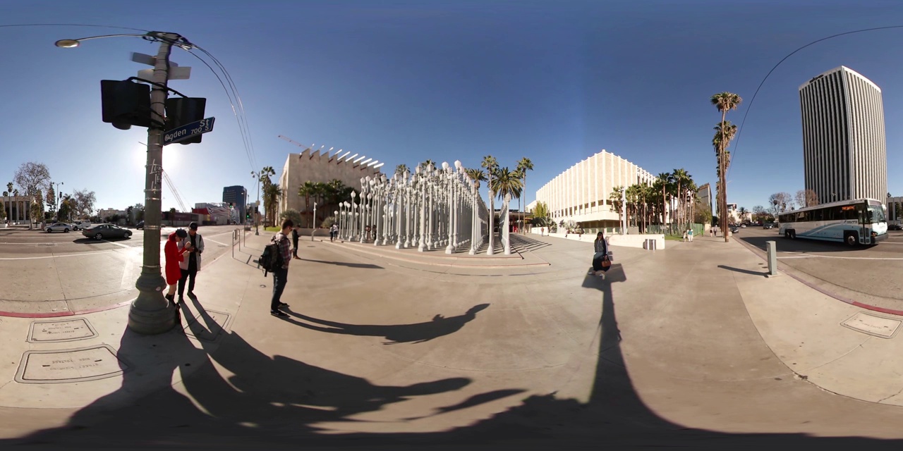 洛杉矶县艺术博物馆外的360 VR视频素材