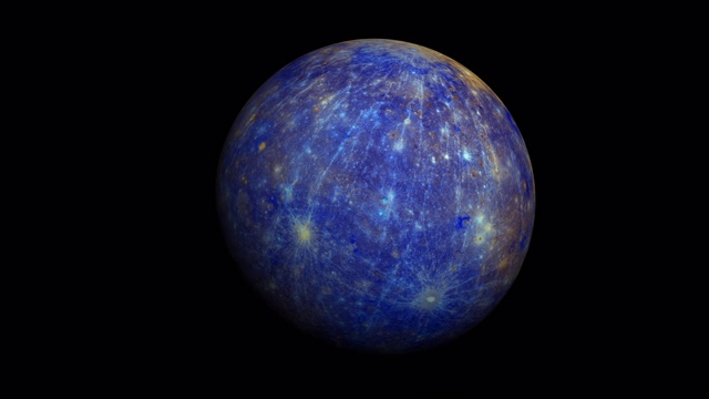 旋转行星水星循环阿尔法镜头包括4K库存视频视频下载