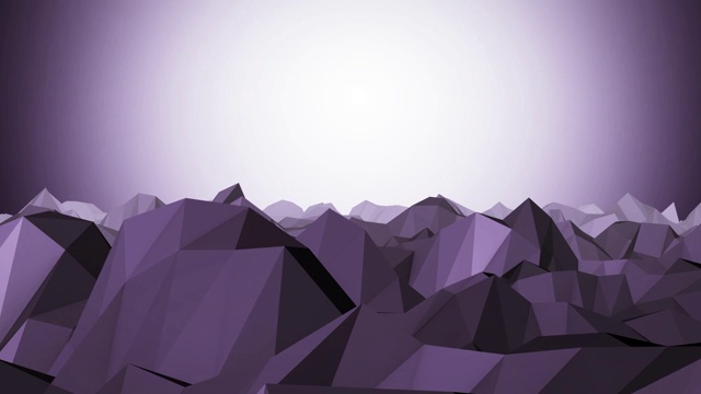 一个紫色的山地抽象的低多边形景观与运动视频下载