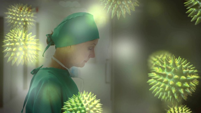 以医护人员为背景的新型冠状病毒传播动画视频素材