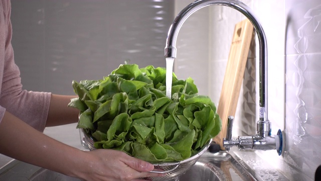 洗蔬菜沙拉视频素材