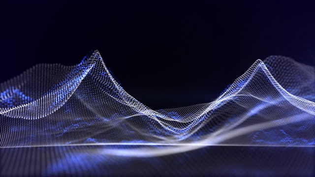抽象粒子曲线背景。3 d渲染topograhic视频下载