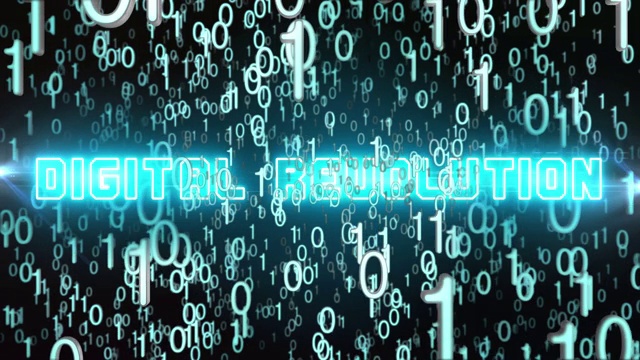 带数字代码的蓝色数字革命概念视频下载