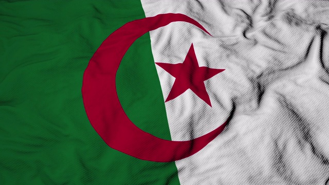 阿尔及利亚国旗飘扬的3d动画视频素材
