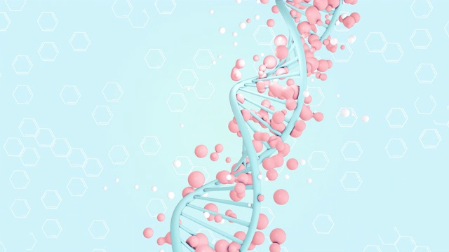 三维动画旋转和分析DNA链周围的外来细胞视频素材