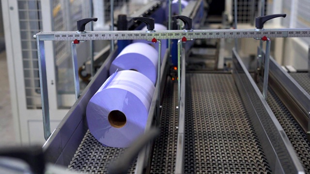 卫生纸、桌布工业生产线视频素材