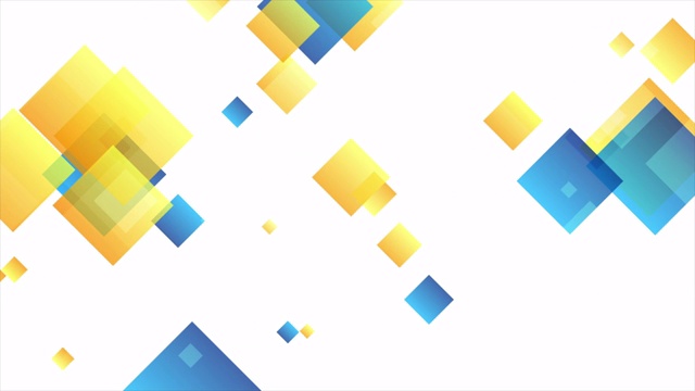 蓝黄方块抽象几何运动设计视频素材