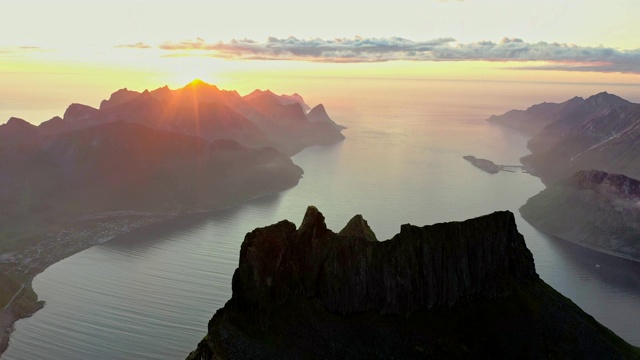 挪威Senja岛的风景鸟瞰图视频素材