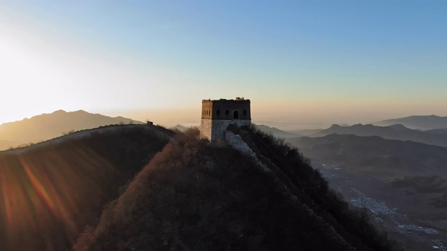 北京建口长城的黄昏视频素材