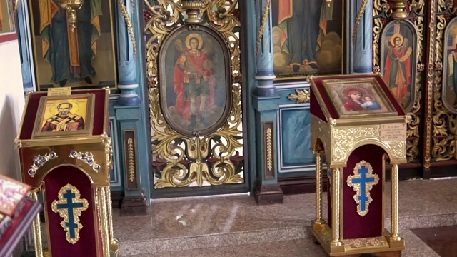 东正教的圣像和祭坛视频素材