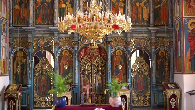 东正教的圣像和祭坛视频素材
