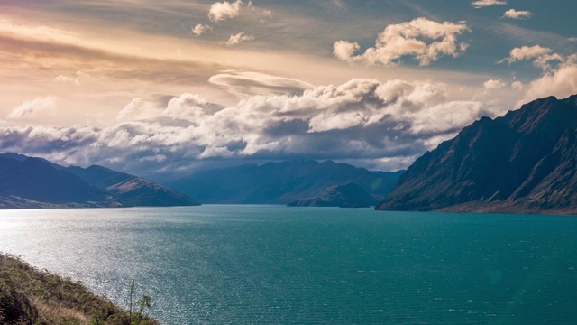 泰卡波湖的风景，新西兰视频下载