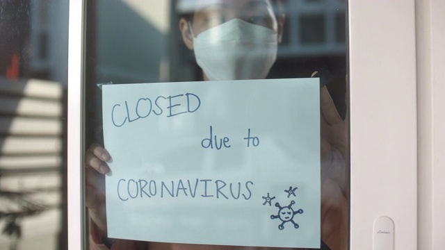 因Covid-19病毒大流行而关闭的商店视频素材