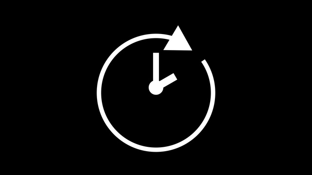 两个小时，秒表动画图标时钟与移动箭头简单的动画。时间计数器符号股票视频视频素材