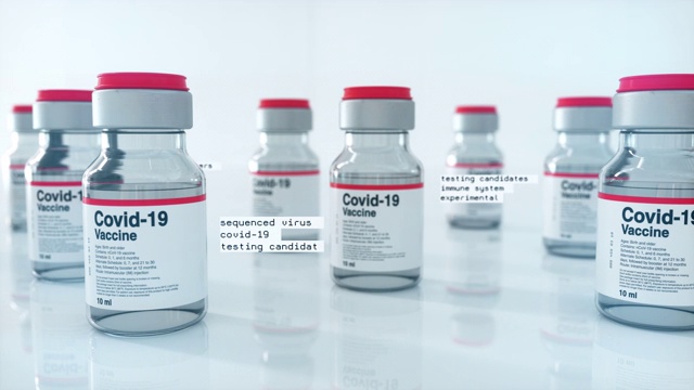 Covid-19疫苗瓶，幻灯片视频素材
