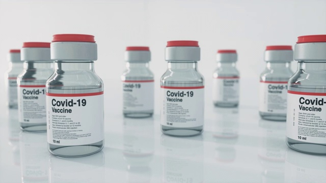 Covid-19疫苗瓶，幻灯片视频素材
