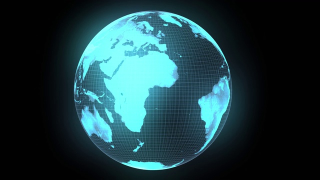 来自太空的霓虹全息世界地球仪-无缝视频动画视频下载