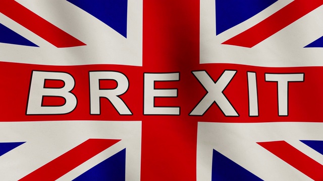 脱欧旗帜背景显示英国脱离欧盟——无缝循环视频素材