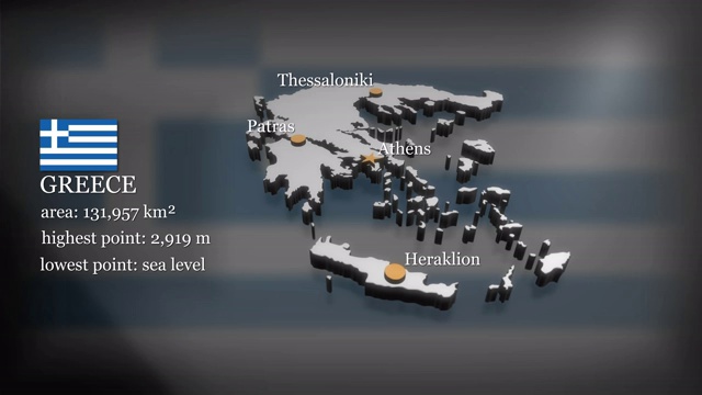 3D动画地图的希腊视频下载
