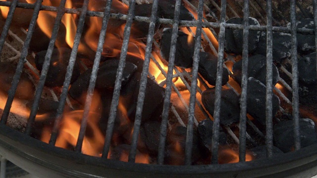 在木炭上点燃火柴的视频剪辑视频素材