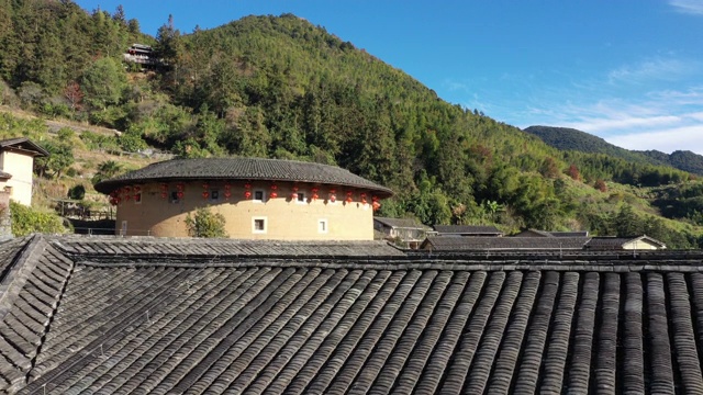 南京传统福建土楼，古福建土楼鸟瞰视频素材