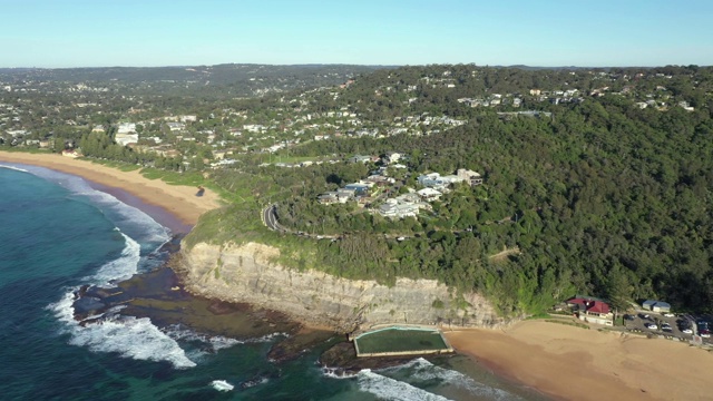 悉尼北部海滩和海岸线无人机视觉视频素材