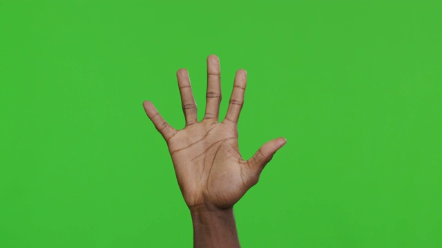 男性的手从一数到五，一组四种手势视频素材