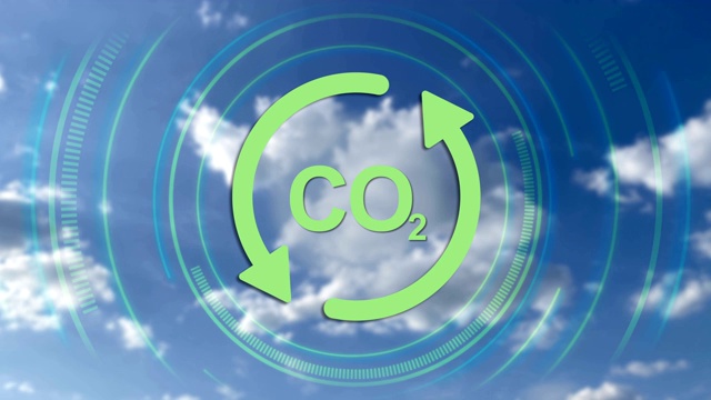 循环循环图标和二氧化碳化学公式，4K视频视频下载