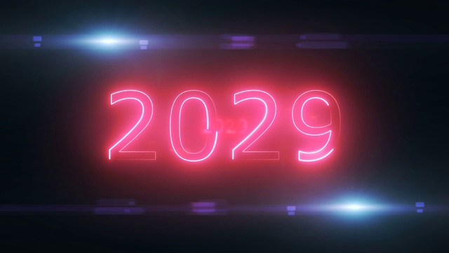 2029年循环概念的黑色背景视频下载