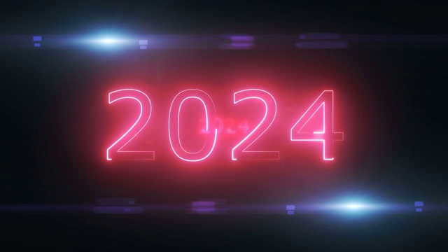 黑色背景下的2024年循环概念视频下载