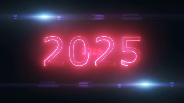黑色背景下的2025年概念视频下载