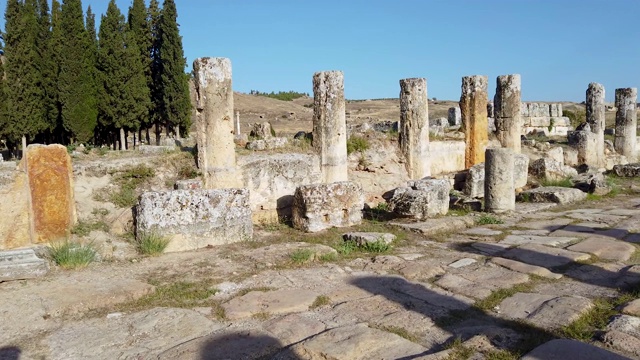 土耳其德尼兹利帕穆凯勒的希拉波利斯古城遗址视频素材