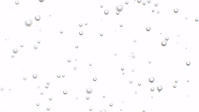 美丽的气泡水下上升宏观无缝。循环3d动画特写罕见气泡在静水与自由度模糊。黑色和白色背景版本。视频素材