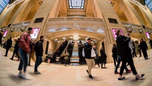 美国纽约市乘客和游客的时间流逝视频下载