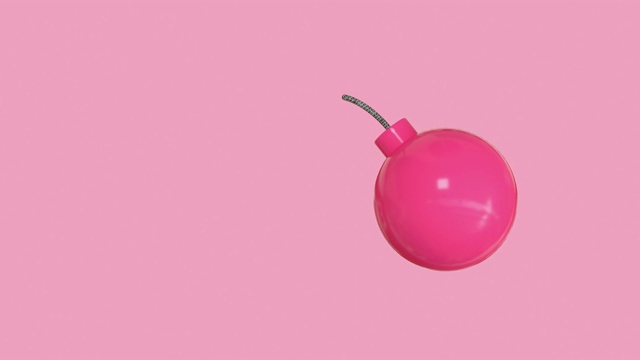 粉色球爆炸三维渲染运动抽象粉色场景视频素材