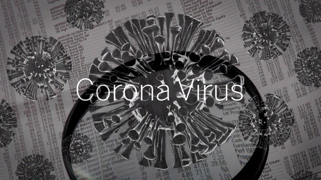 冠状病毒和扩散细胞动画，以费用报告为背景视频下载